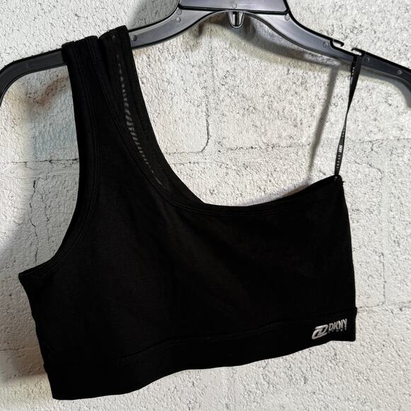 DKNY Women's Double-Layer 1 Shoulder Mesh-Combo Bralette black Medium - Picture 2 of 10